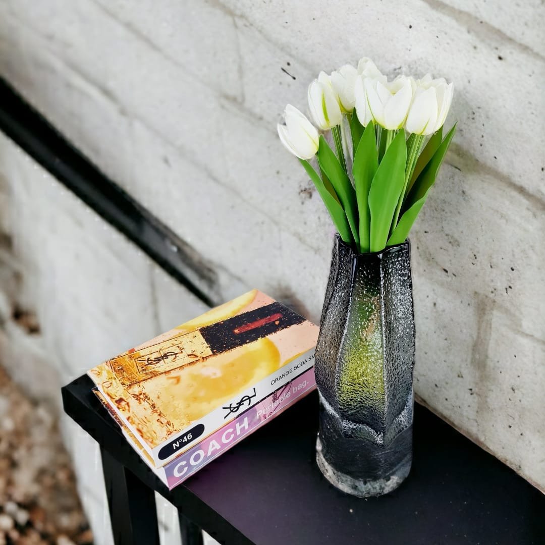 Black Frosted Glass Vase