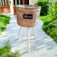 Woven-Charm-Flower-Stand-Brown-Large
