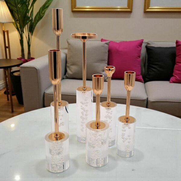 Crystal-Glass-Candle Stand-Set-of-6