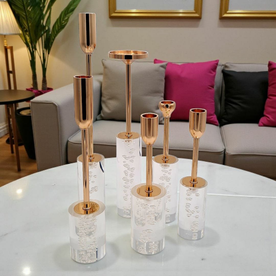 Crystal Candle Stand Set of 6