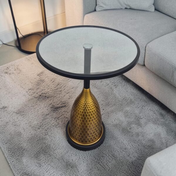 Orbit-Coffee-Table with-walnut-marble finish-and-black-tripod-legs-6