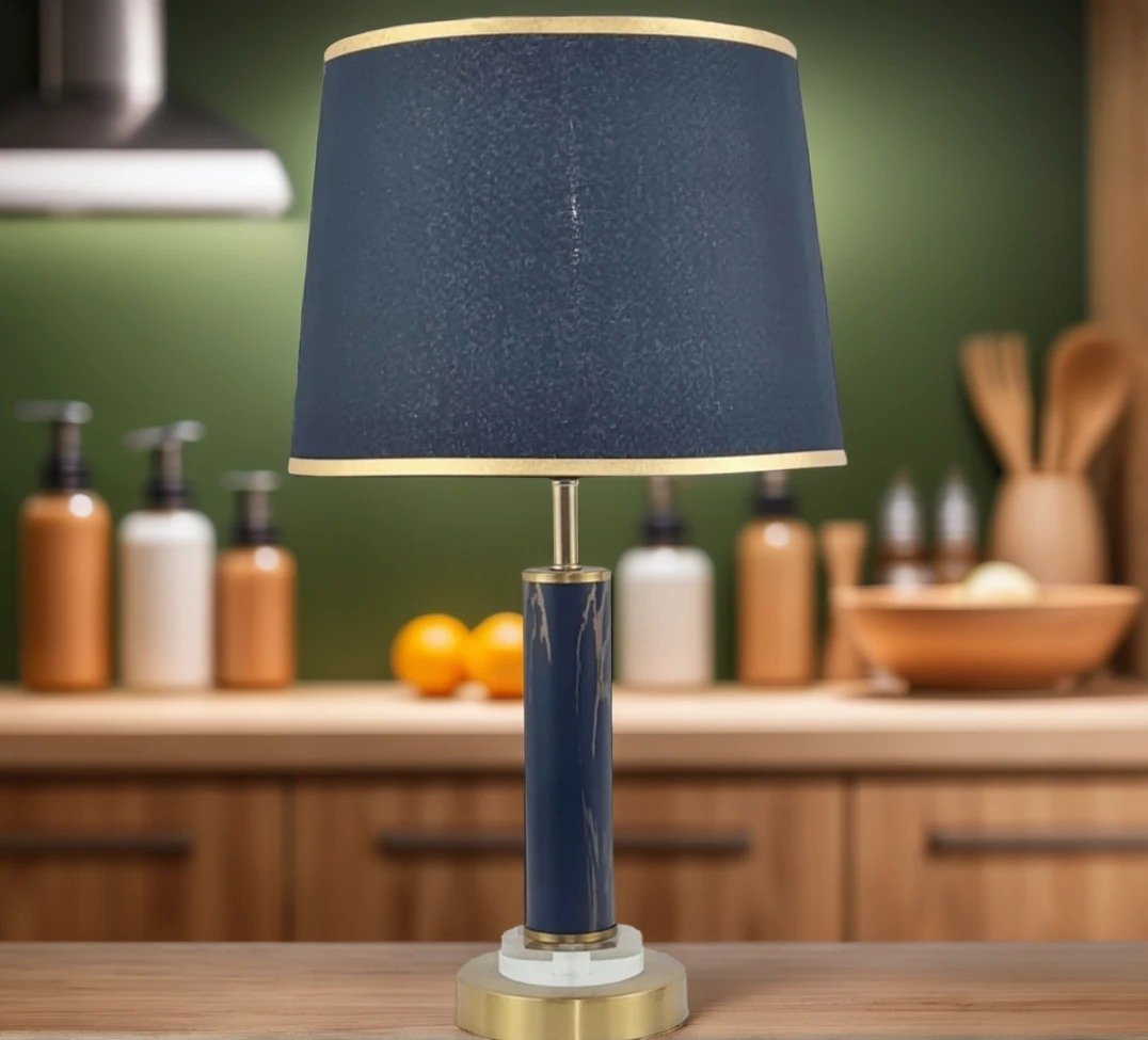 1745594050716.jpg Marble Texture Lamp Long Pair With Shades - Image 1