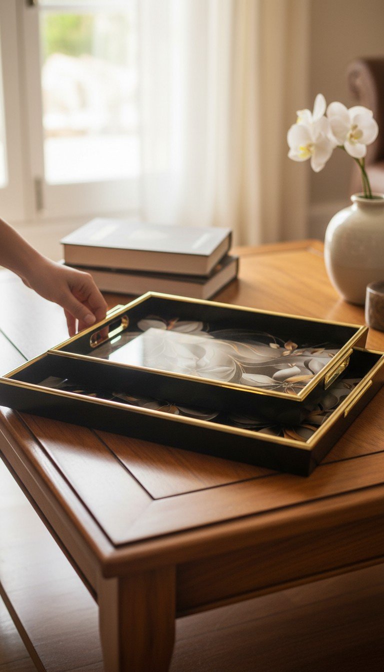 3098- 5 Onyx Wave Nesting Tray Set - Image 1