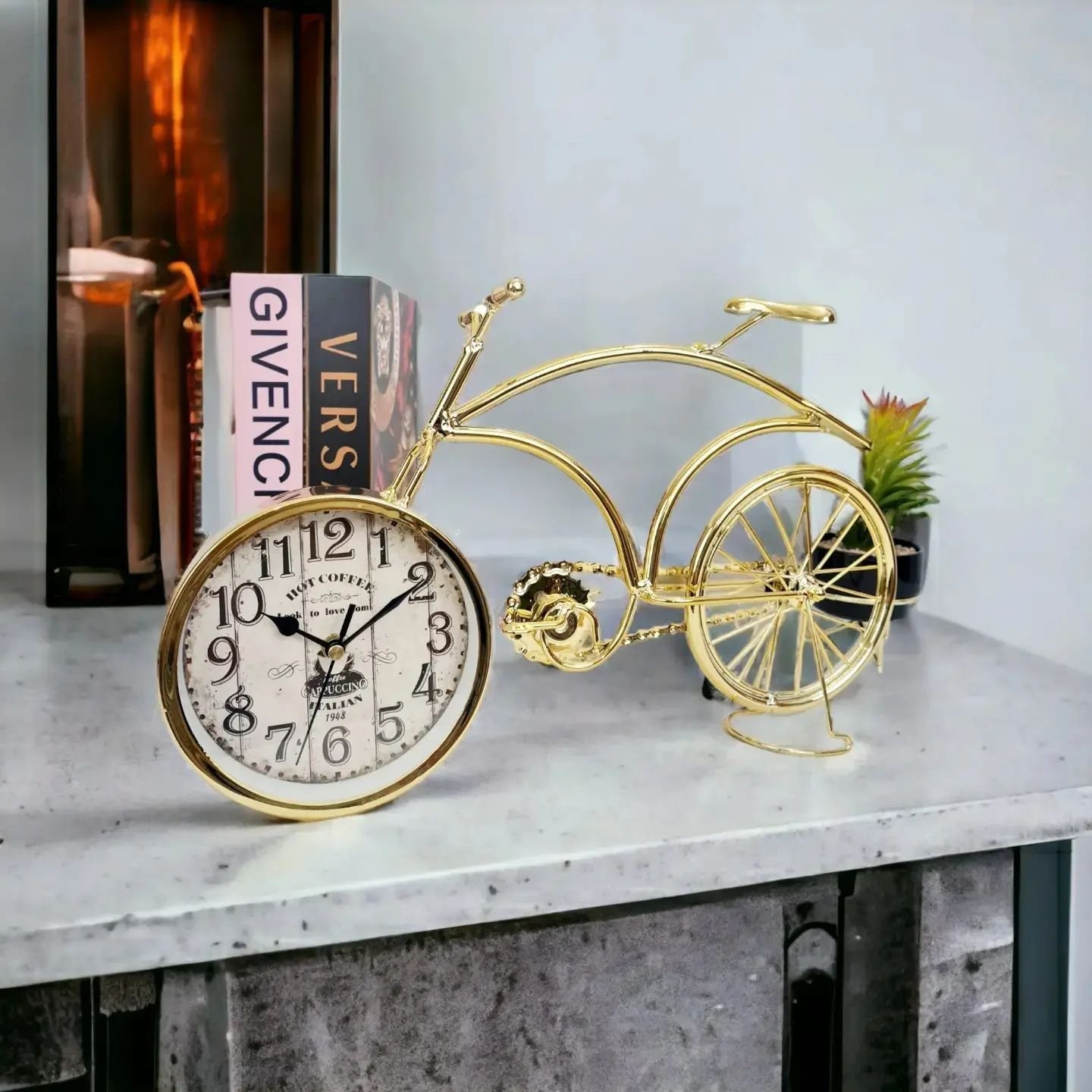 345055316_214402327964967_4182443199606960893_n.jpg Golden Cycle Table Clock - Image 1
