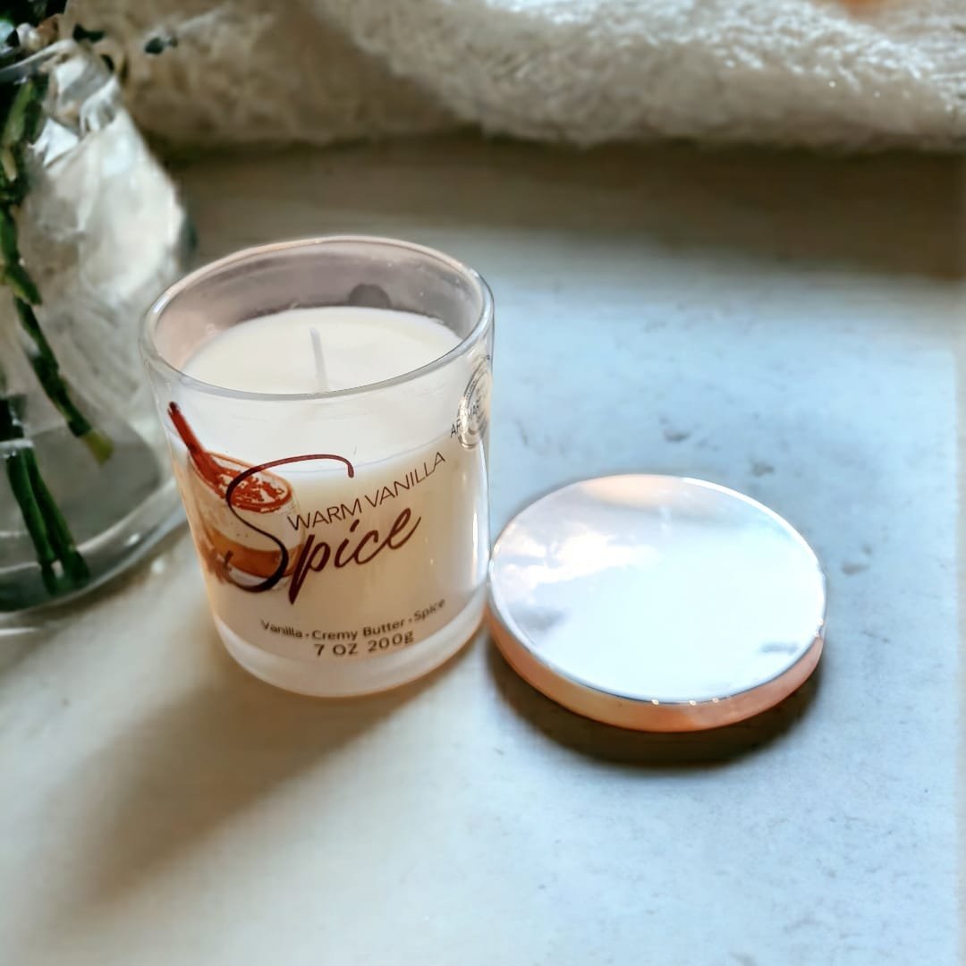 Aroma-Scented-Candle-in-Glass-Jar-ITL279.jpeg Aroma Scented Candle in Glass Jar - Image 1