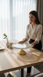 Elegant Crystal Pedestal Cake/Fruit Stand