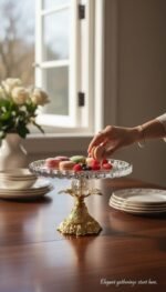 Elegant Crystal Pedestal Cake/Fruit Stand - Image 2