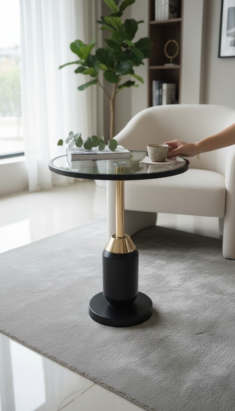 COFFEE TABLE CJ016 Orion Pedestal Coffee Table - Image 1