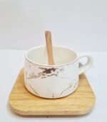 Ceramic Mug With Wooden Coaster - Image 2