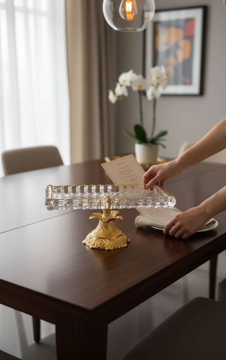 DISH 8021-13 Elegant Rectangular Crystal Serving Dish - Image 1