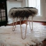 Elegant Fluffy Fur Footstool - Image 6