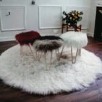Elegant Fluffy Fur Footstool - Image 8