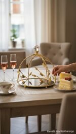 Gilded Leaf Birdcage Cake Stand