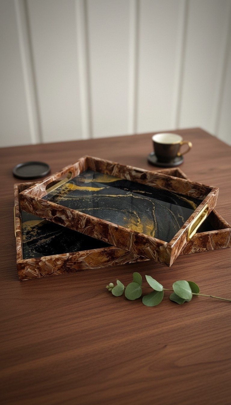 JKC20 E Amber Breccia Nesting Tray Set - Image 1