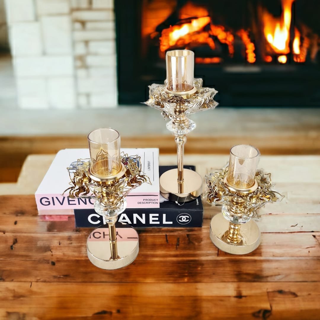 Metal_Candle_Stand.jpeg Single Hold Candle Stand 3 Pc Set - Image 1