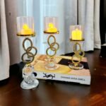 Metal Ring Crystal Ball Candle Stand - Image 2