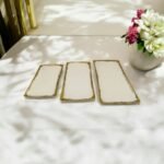 White Gold Porcelain Serving Trays