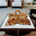 Porcelain Dry Fruit Dish with Wooden Handle