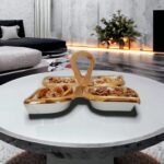 Porcelain Dry Fruit Dish with Wooden Handle - Image 2