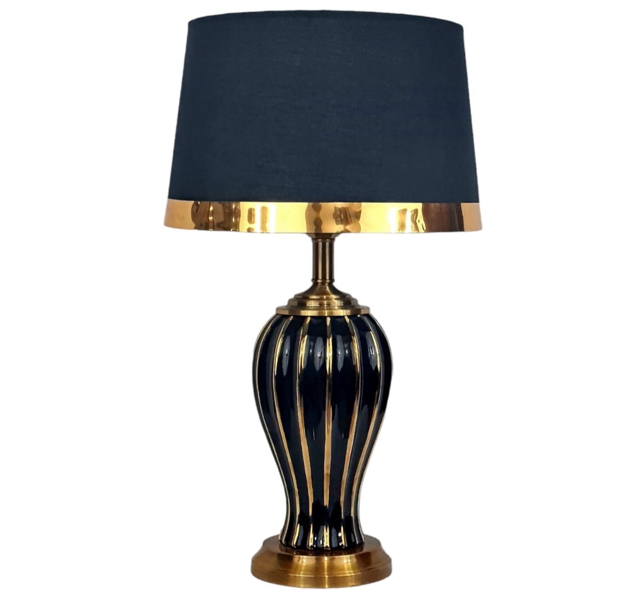 Royal-Porcelain-Lamp-Pair-With-Shade-24-IN-P27000-Q1-NTL374.jpeg Royal Porcelain Lamp with Shade - Image 1