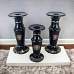 Black and Gold Porcelain Candle Stand