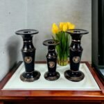 Black and Gold Porcelain Candle Stand - Image 2
