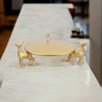 Gold Resin Deer Trio Tray Flat