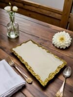 White and Gold Porcelain Serving Trays – Set of Two - Image 5