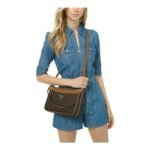 Luxe Logo Crossbody Bag | Pebbled Leather & Canvas Tote