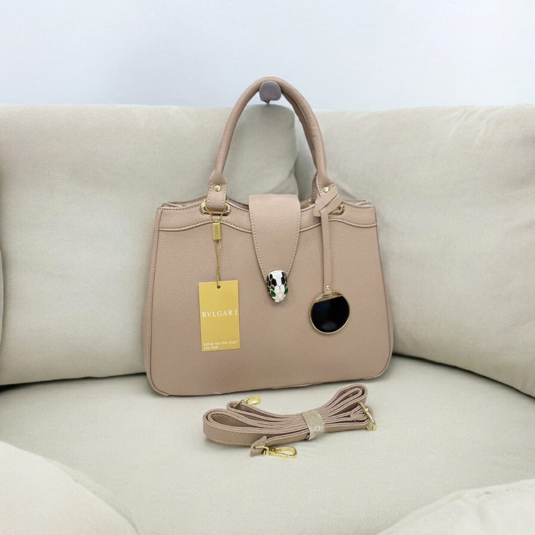 beige-bvlgari.jpeg Ladies Hand Bag with Serpenti - Image 1