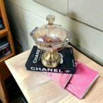 Royal Crystal Candy Jar with Metallic Base - Transparent - Image 2