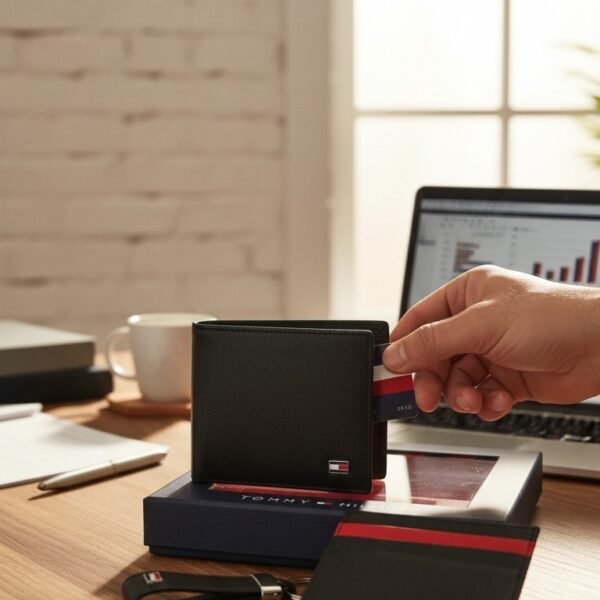 Black Wallet, Cardholder & Keychain Gift Set – Textured Grain