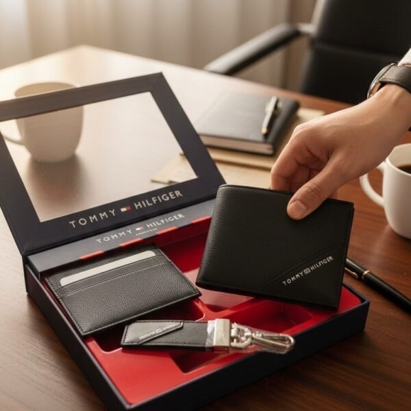 Black Wallet, Cardholder & Keychain Gift Set