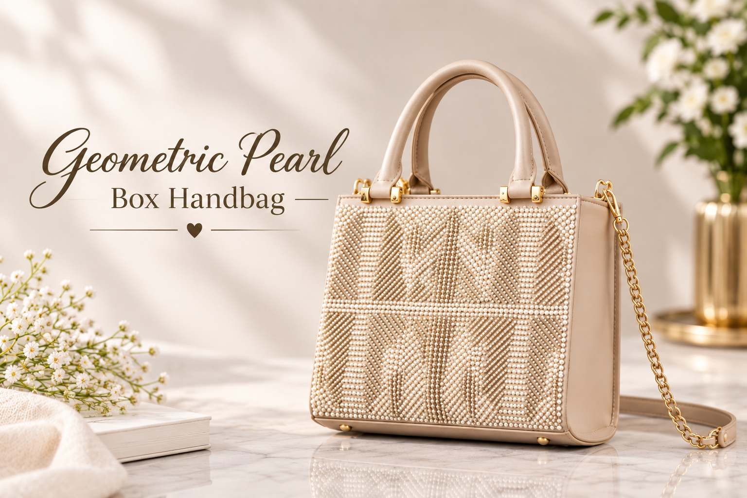 Geometric Pearl Box Handbag