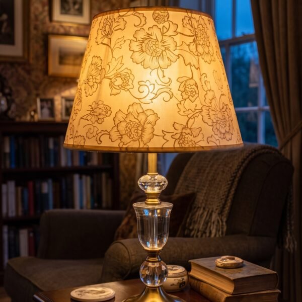 Floral Shade Crystal Table Lamp