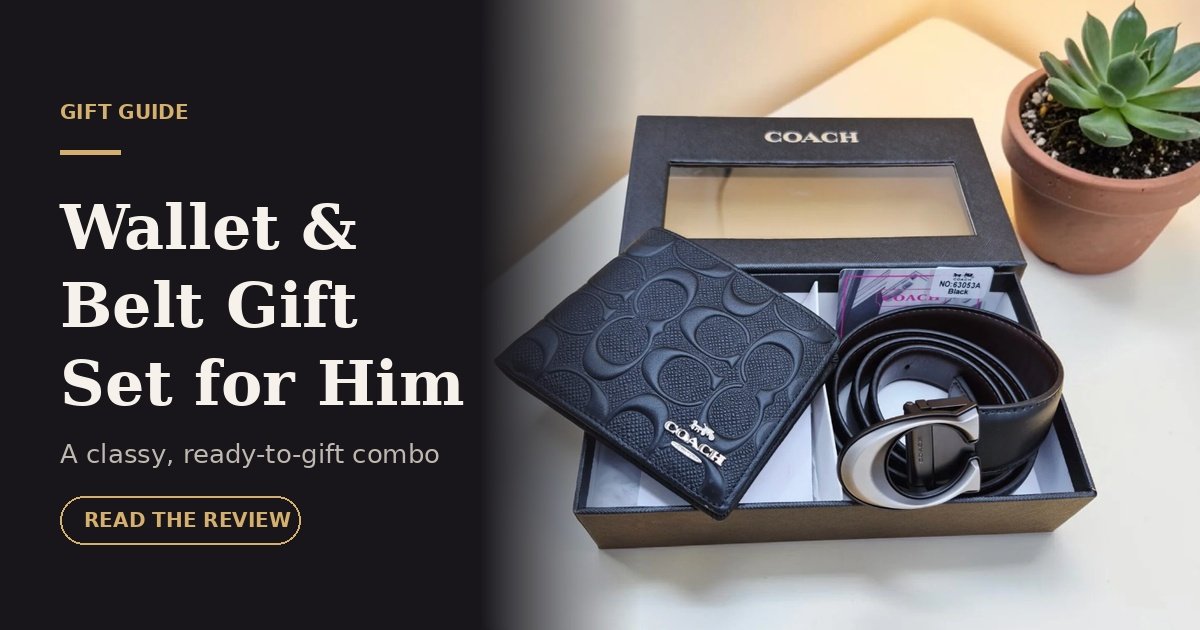 Leather Belt & Wallet Gift Set for Men