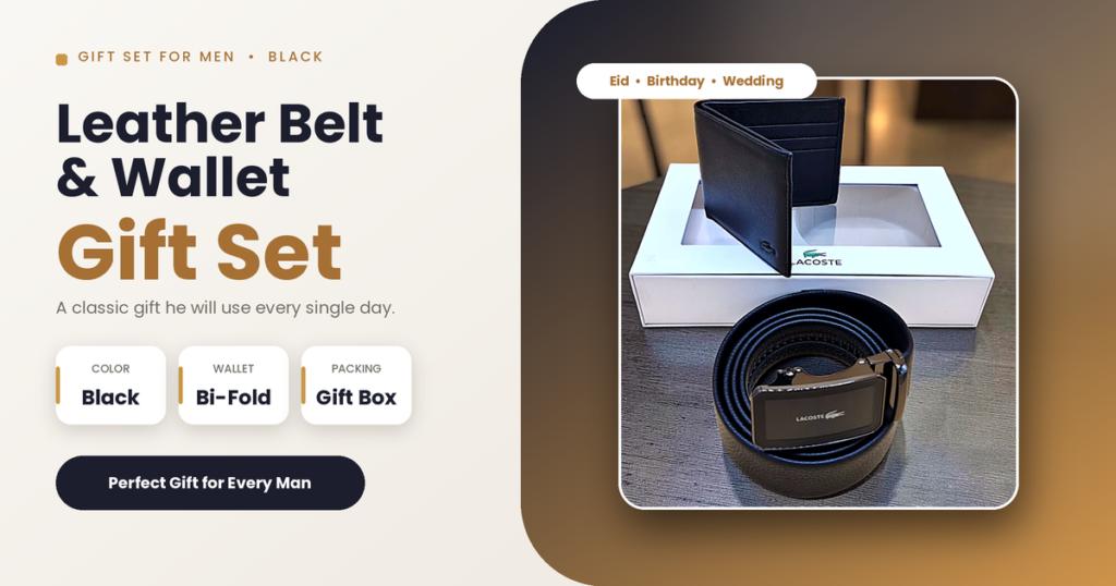 Leather Belt and Wallet Gift Set